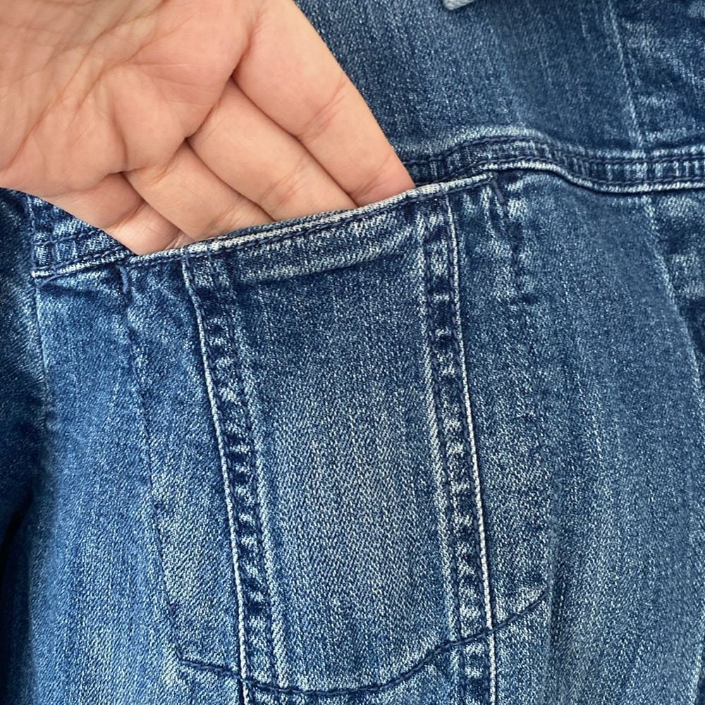 J. Jill Blue Cotton Denim Jacket 2X Preppy Boho Western Versatile Coastal - Picture 14 of 16